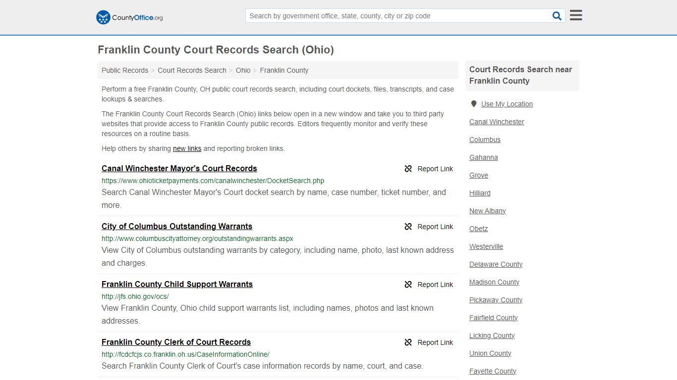 Franklin County Court Records Search (Ohio) - County Office